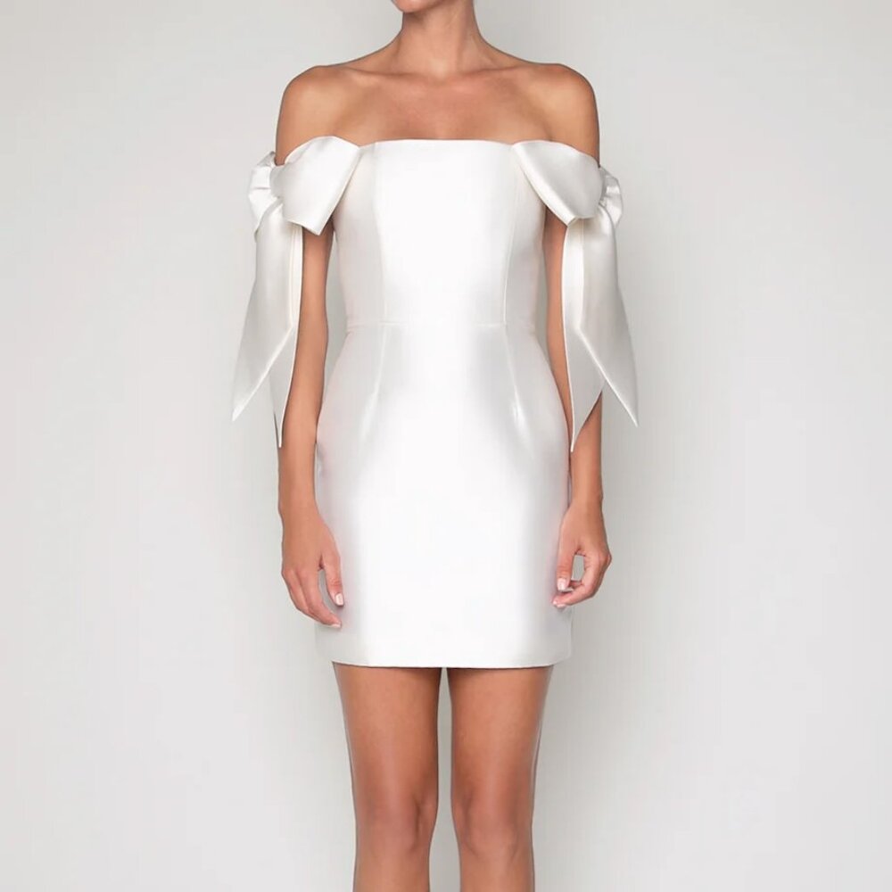 Alexia María Isabella Silk & Wool Mini Dress – White, Size 0 (Worn Once)